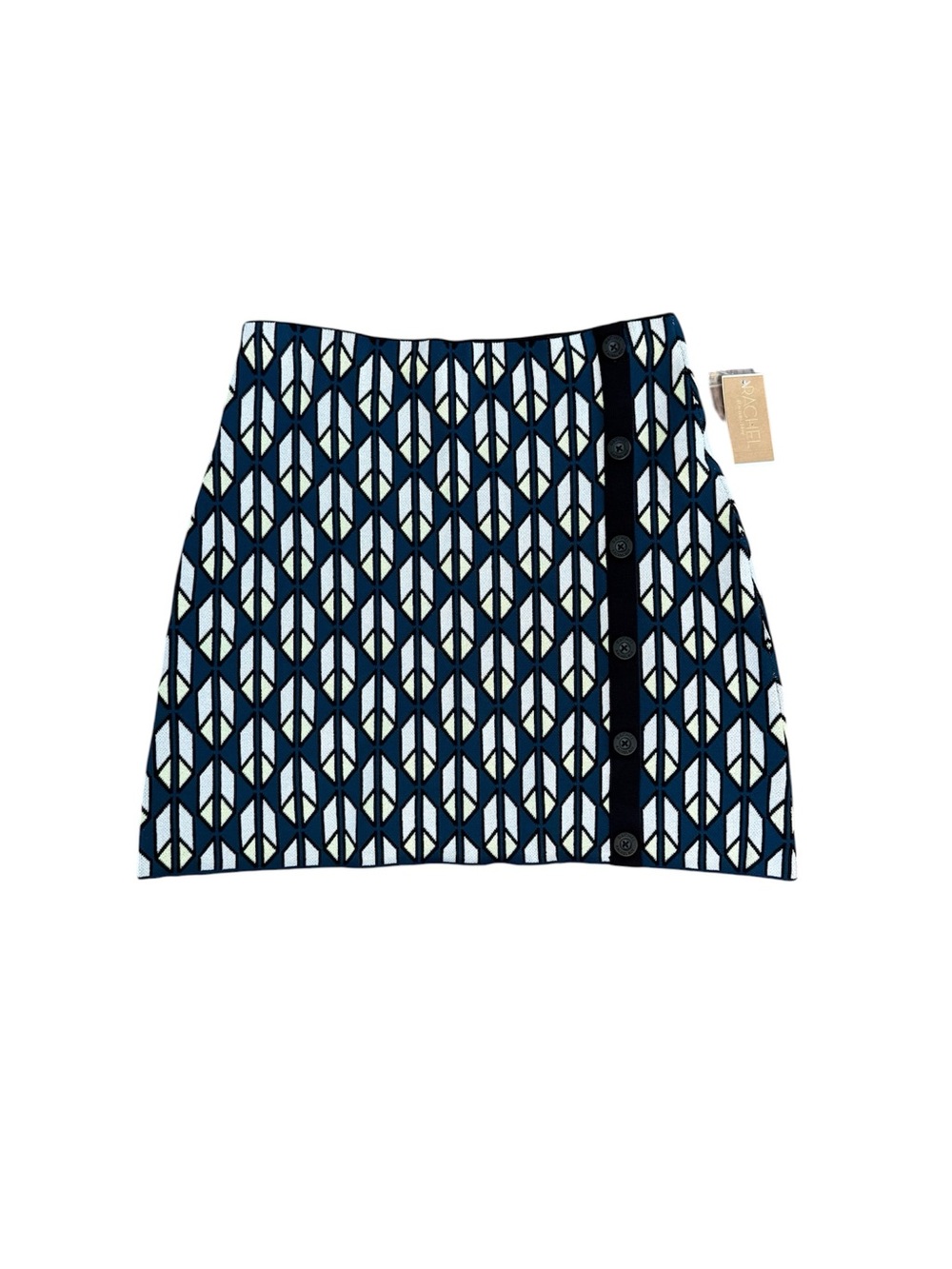 NWT Rachel Roy Geometric Knit Button-Trim Skirt (Size L)